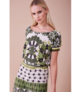 kNIT SWEATER TROPICAL PRINT DOUBLE USE