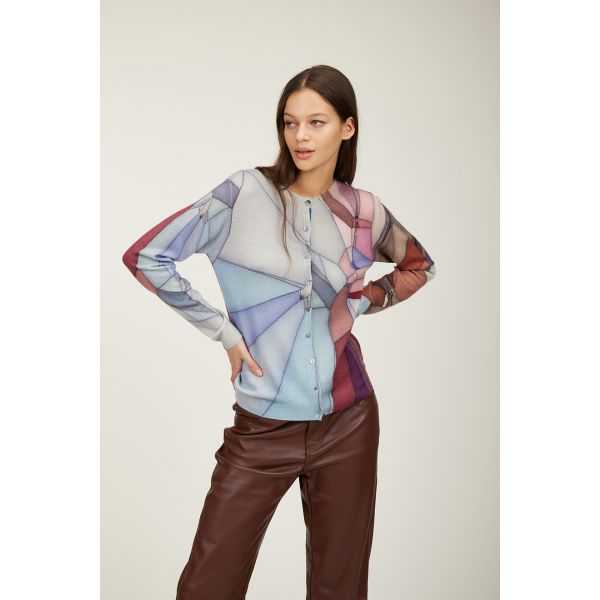 Korean jacket with Vetrate print double use