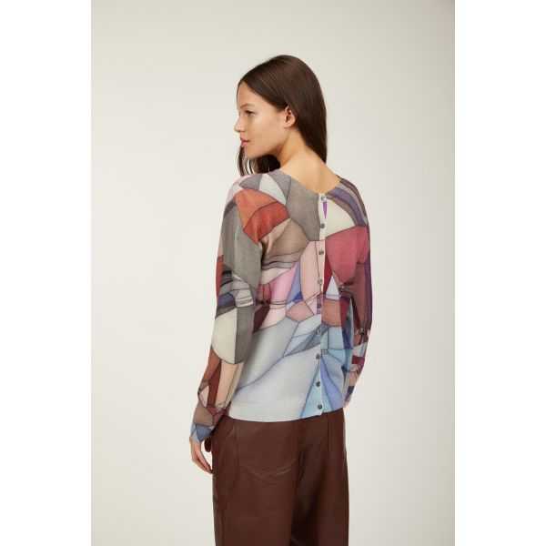 Korean jacket with Vetrate print double use