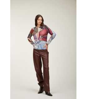 Maglia girocollo con stampa Vetrate double use