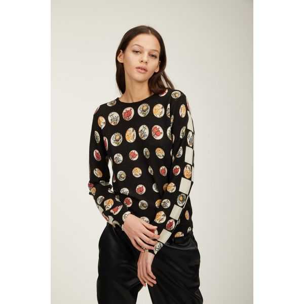 Maglia girocollo con stampa Stemmi double use