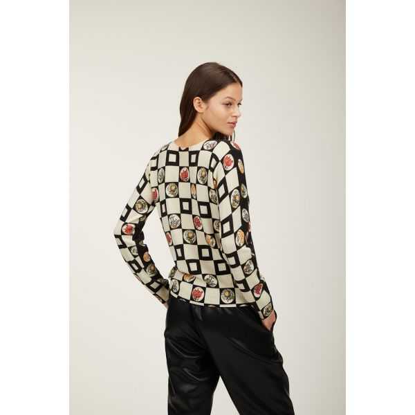 Maglia girocollo con stampa Stemmi double use