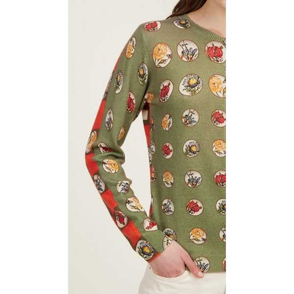 Crewneck sweater with Stemmi print double use