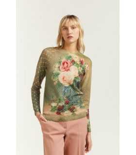 Maglia girocollo con stampa Rinascimento double use