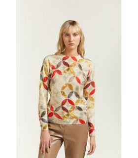 Maglia girocollo con stampa Wallpaper double use