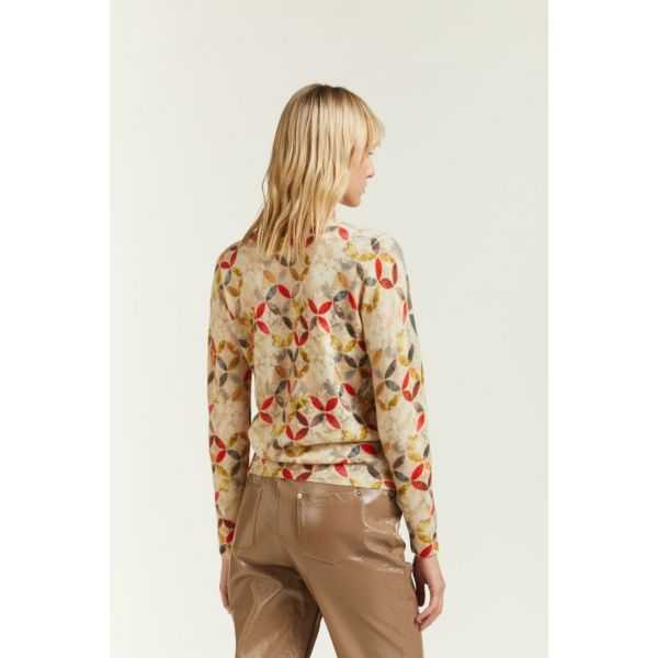 Maglia girocollo con stampa Wallpaper double use