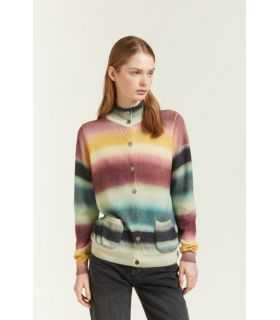 Giacca con Tasche stampa Shaded Stripes