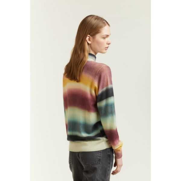 Giacca con Tasche stampa Shaded Stripes
