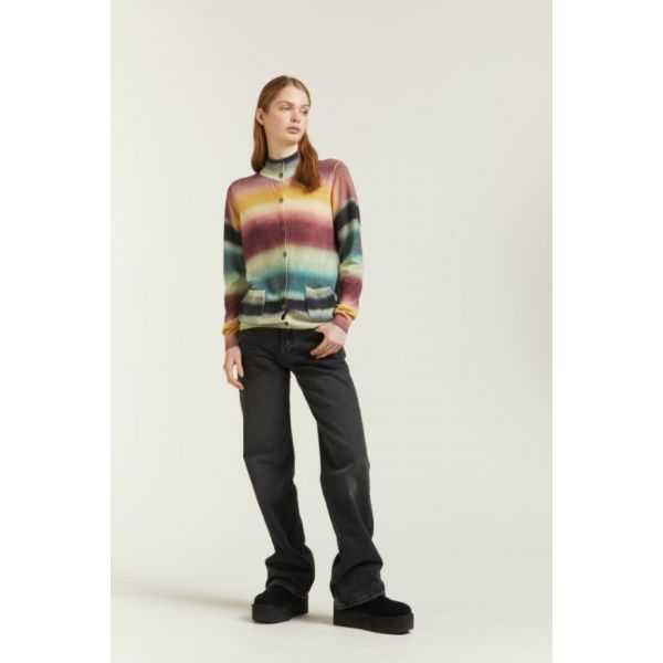 Giacca con Tasche stampa Shaded Stripes