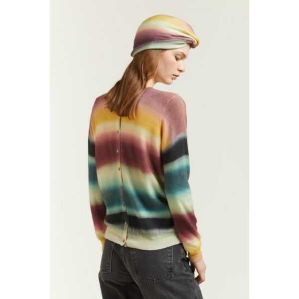 Cardigan girocollo con stampa Shaded