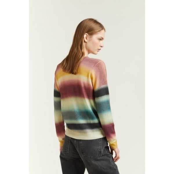 Maglia girocollo con stampa Shaded Stripes