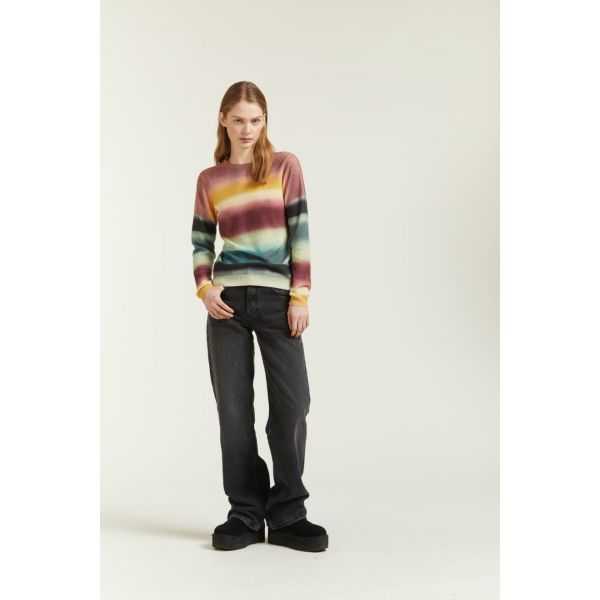 Maglia girocollo con stampa Shaded Stripes