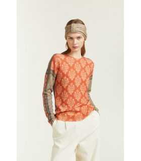 Maglia girocollo con stampa Damascata double use
