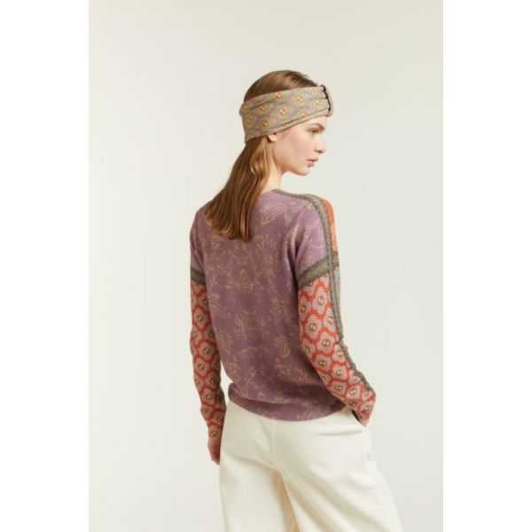 Maglia girocollo con stampa Damascata double use