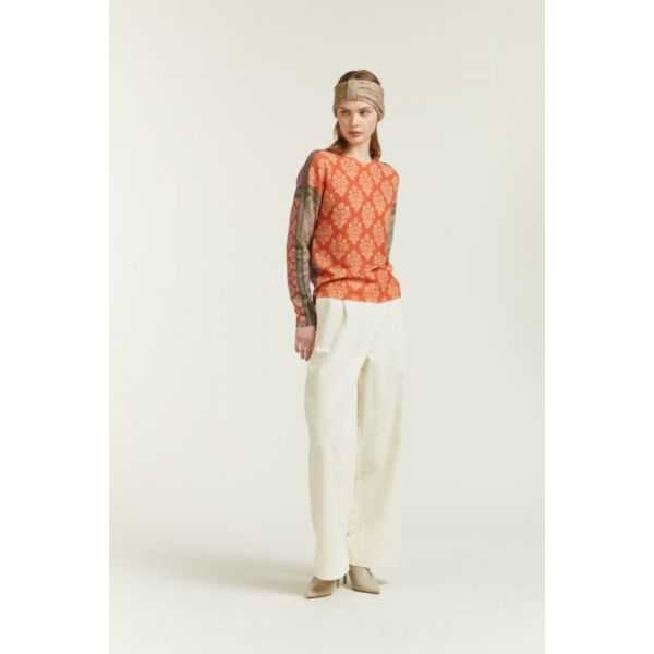 Maglia girocollo con stampa Damascata double use
