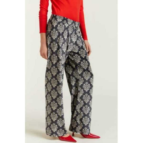Pantalone in Velluto con stampa Damascato