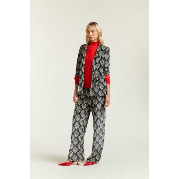 Pantalone in Velluto con stampa Damascato