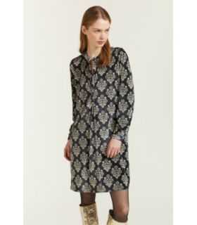 Velvet dress with Damask print