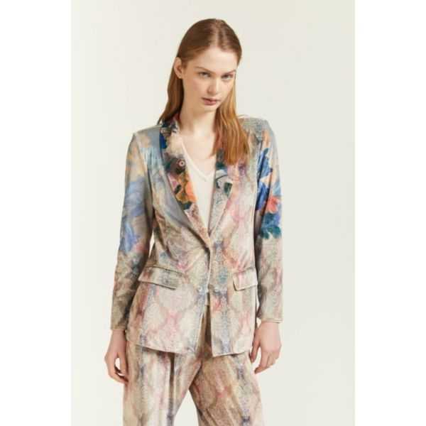 Blazer in Velluto con stampa Tappezzeria
