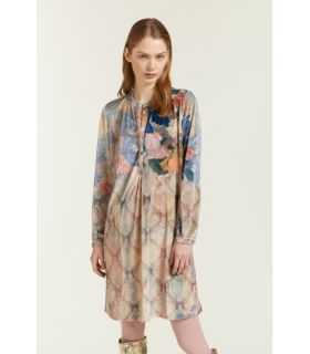 Velvet dress with Tapestry print