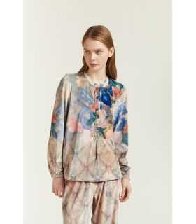 Blusa in Velluto con stampa Tappezzeria