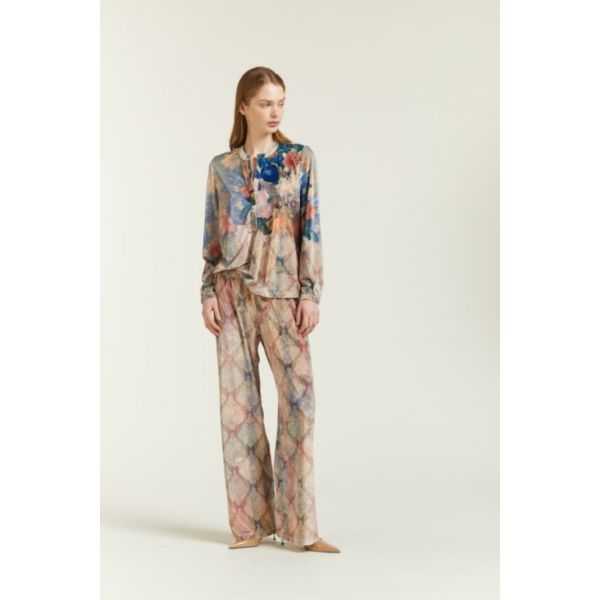 Blusa in Velluto con stampa Tappezzeria