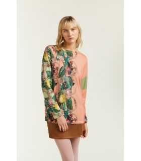Oversize sweater with double use Garden print