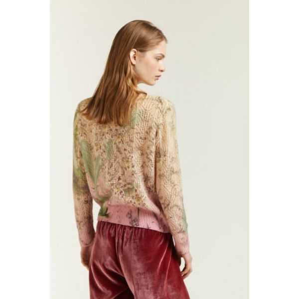 Maglia Traforata con stampa Botanica double use