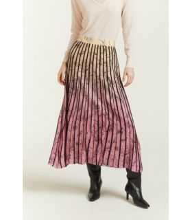 Long Pleated skirt with Botanical print
