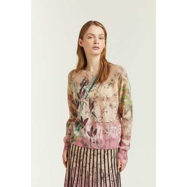 Maglia Rigata con stampa Botanica double use