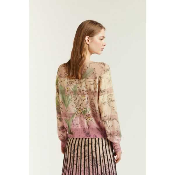 Maglia Rigata con stampa Botanica double use