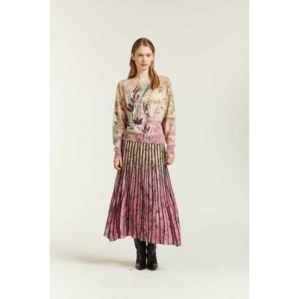 Maglia Rigata con stampa Botanica double use