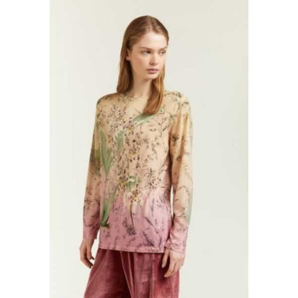 Maglia Girocollo Oversize con stampa Botanica double use