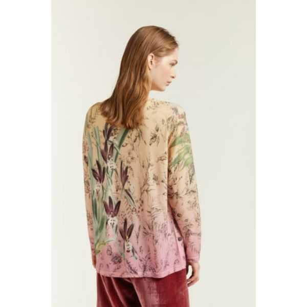 Maglia Girocollo Oversize con stampa Botanica double use