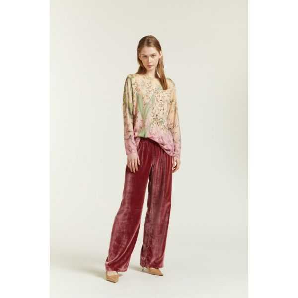 Maglia Girocollo Oversize con stampa Botanica double use