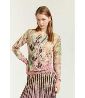 Crewneck sweater with double use Botanical print