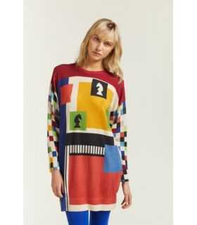 Mini dress with double use Chess print