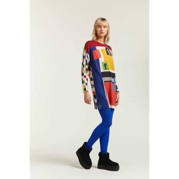 Mini dress with double use Chess print