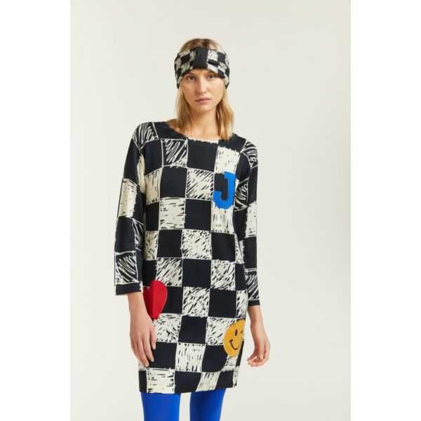 Dress with Squares print and Patches