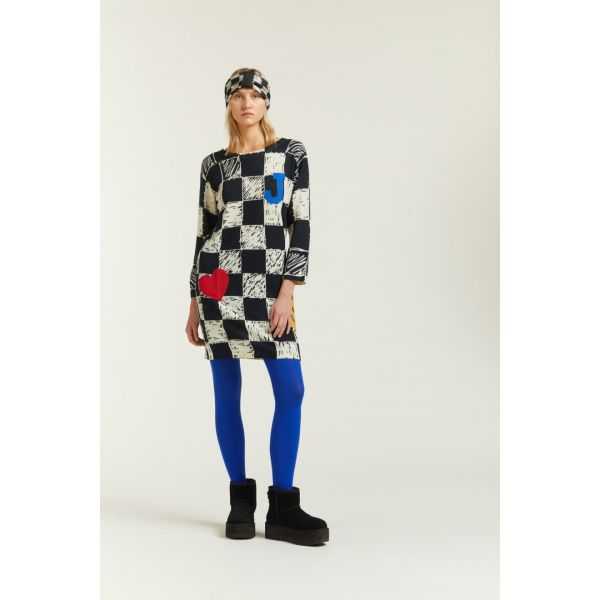 Dress with Squares print and Patches
