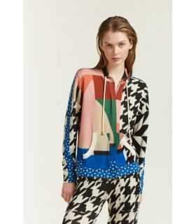 Zip up jacket with Pied de Poule print