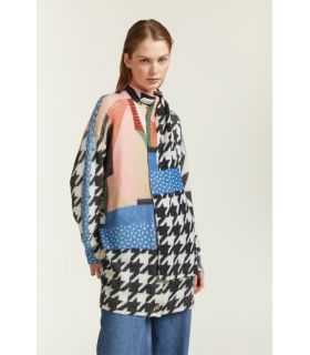 Sciarpa con stampa Pied de Poule