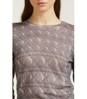 Short kimono sleeved sweater with Matelassè print double use