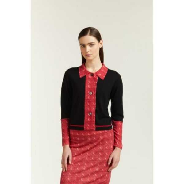 Jacket with Matelassè print inserts