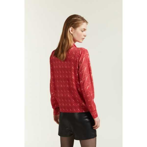 Zip up jacket with Matelassè print
