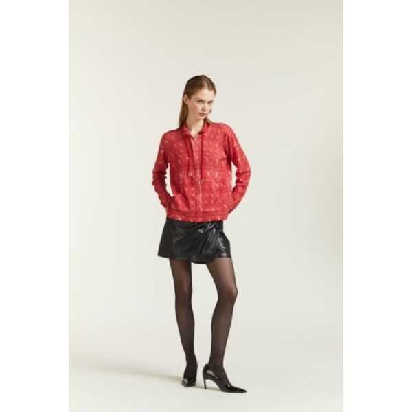 Zip up jacket with Matelassè print