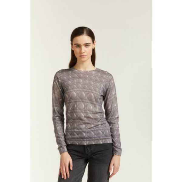 Maglia Girocollo con stampa Matelassé double use