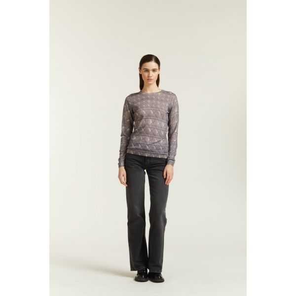 Crewneck sweater with double use Matelassè print