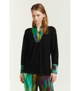 Maglia Oversize con Inserti stampa Optical