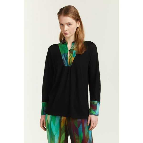 Maglia Oversize con Inserti stampa Optical